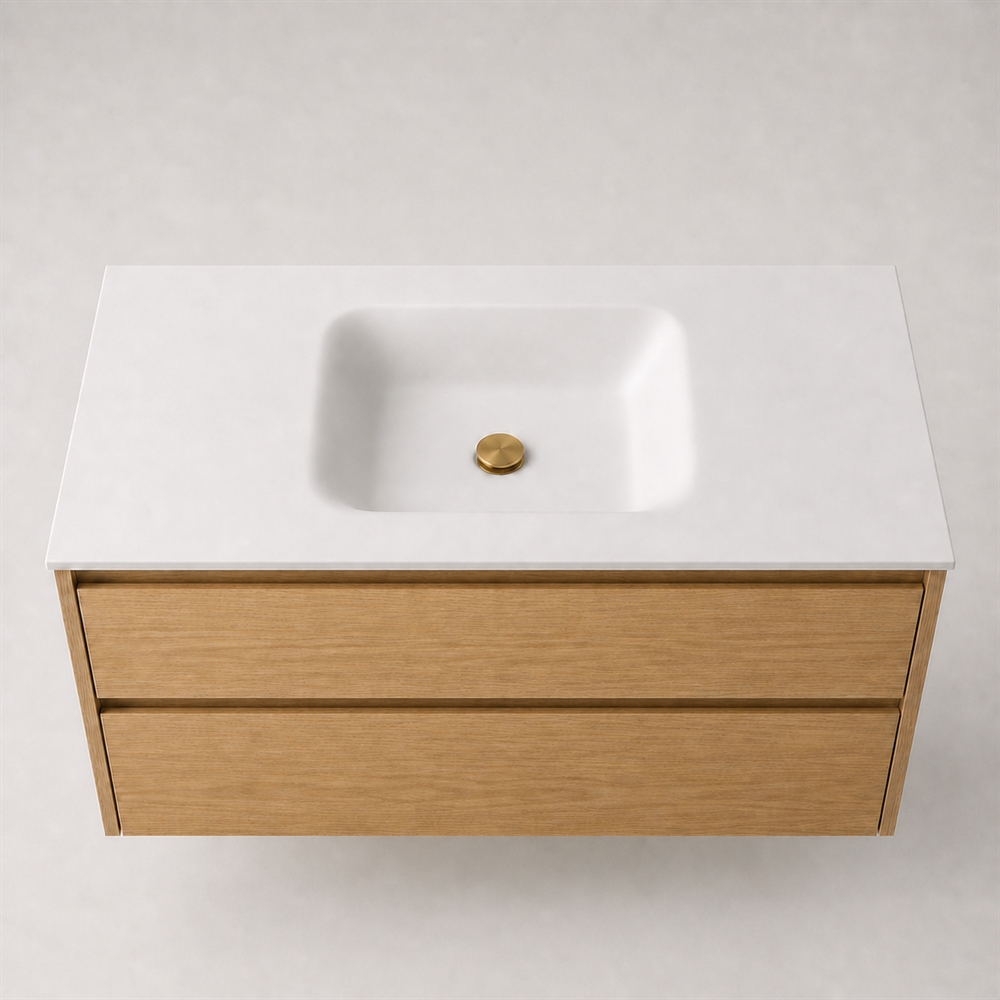 Corian kylpyhuonetaso 122 cm sis. Lux allas, Glacier White