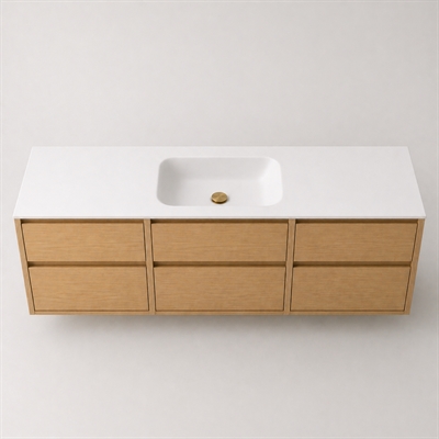 Corian kylpyhuonetaso 182 cm sis. Lux allas, Glacier White