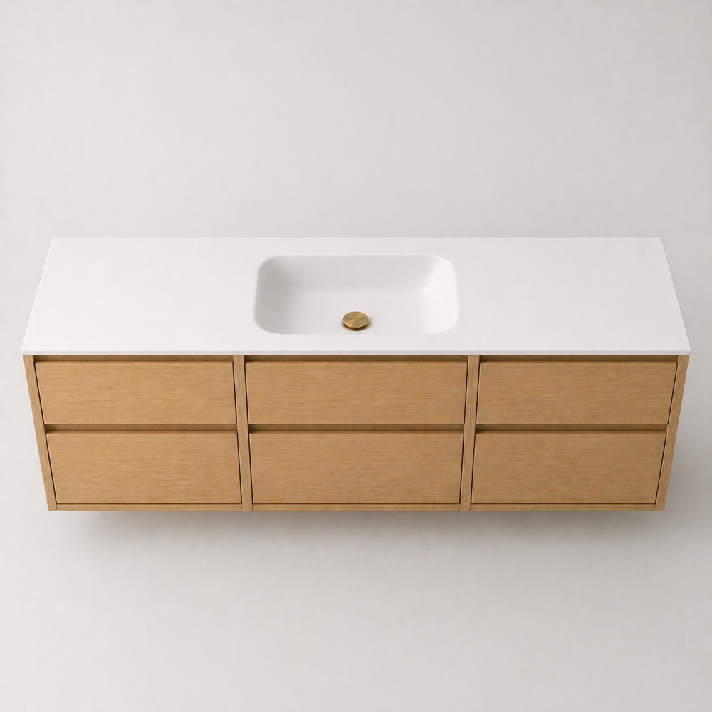 Corian kylpyhuonetaso 182 cm sis. Lux allas, Glacier White