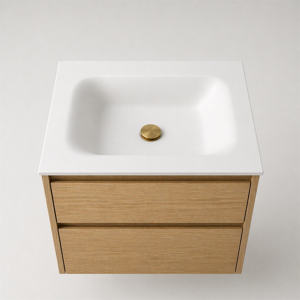 Corian kylpyhuonetaso 62 cm sis. Lux allas, Glacier White