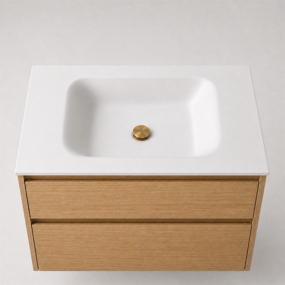 Corian kylpyhuonetaso 82 cm sis. Lux allas, Glacier White